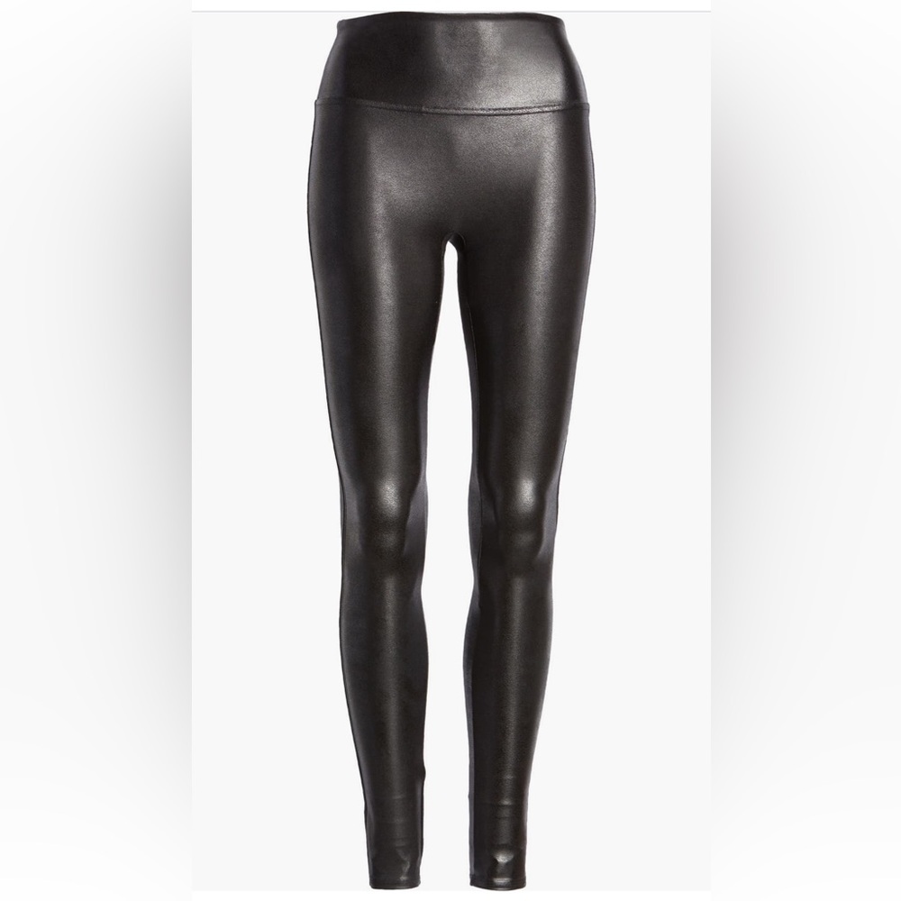 SPANX | Faux Leather Leggings | Black | Size L